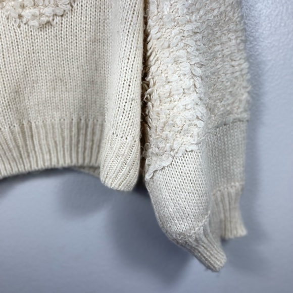 Poly Brand Beige Balloon Sleeves Fuzzy Soft Sweater - Picture 3 of 11